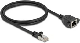 Kabllo rrjeti DeLOCK 90775 Cat6a, 1 m, RJ45 mashkull-në-RJ45 femër, S/FTP, e zezë