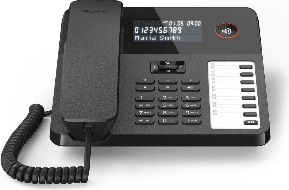 Telefon tavoline Gigaset Desk600, me kabllo, Ekran LCD, i zi