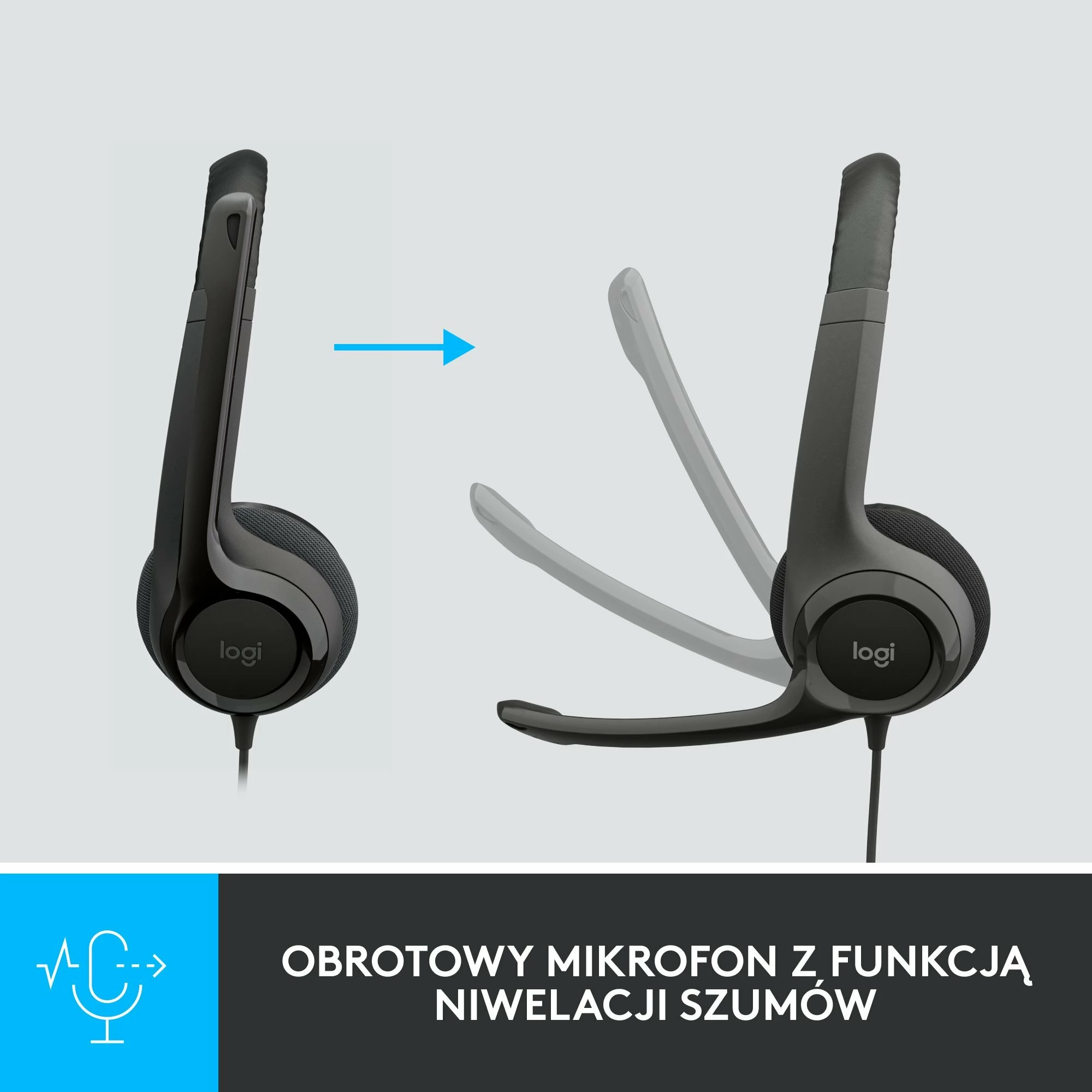Kufje me mikrofon Logitech H390 (981-000406), USB me kabllo 2.4 m, me kontroll në kabllo, të zeza