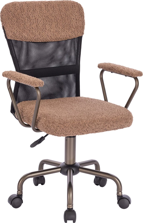 Karrige zyre Bell, ngjyrë kafe e çelët, metal gunmetal, 54x52x92