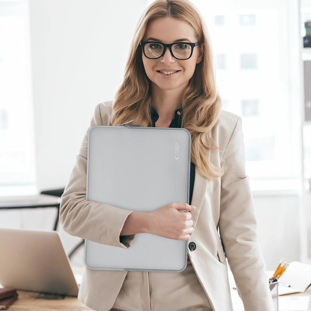 Kasë laptopi Tech-Protect NeoSlim 13-14 inç me çantë aksesorësh, Gri set