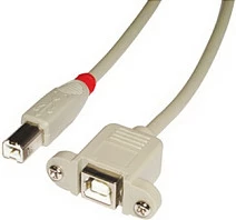 Kabl USB LINDY 31801, USB Type-B mashkull në USB Type-B femër, 1 m, USB 2.0, gri