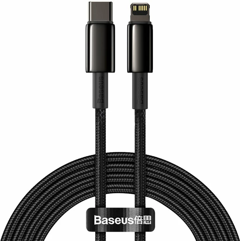 Kabllo Baseus CATLWJ-A01 USB-C në Lightning, 2m, 20W, e zezë