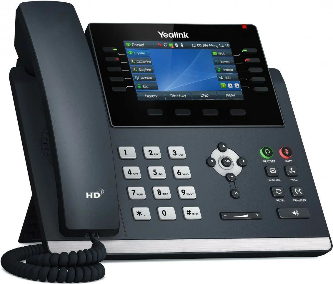 Telefon IP Yealink SIP-T46U, Wireless, 1000 kontakte, LCD, Gri