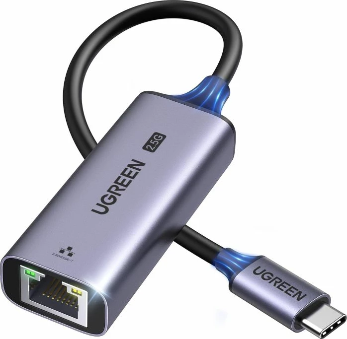 Adapter rrjeti USB-C në Ethernet UGREEN 25052, 2.5G 2500Mbps, RJ45, gri