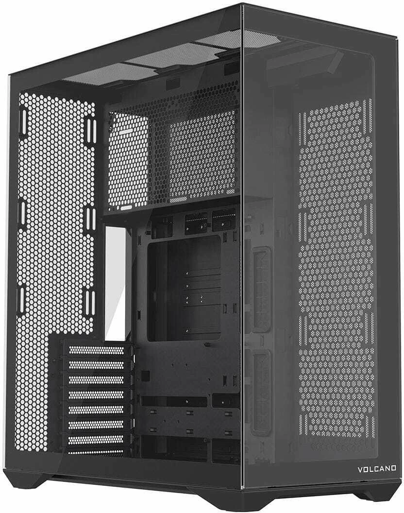 Kasë Modecom Volcano Space XL NF Full Tower, E-ATX/ATX/mATX/ITX, tempered glass, USB-C, e zezë