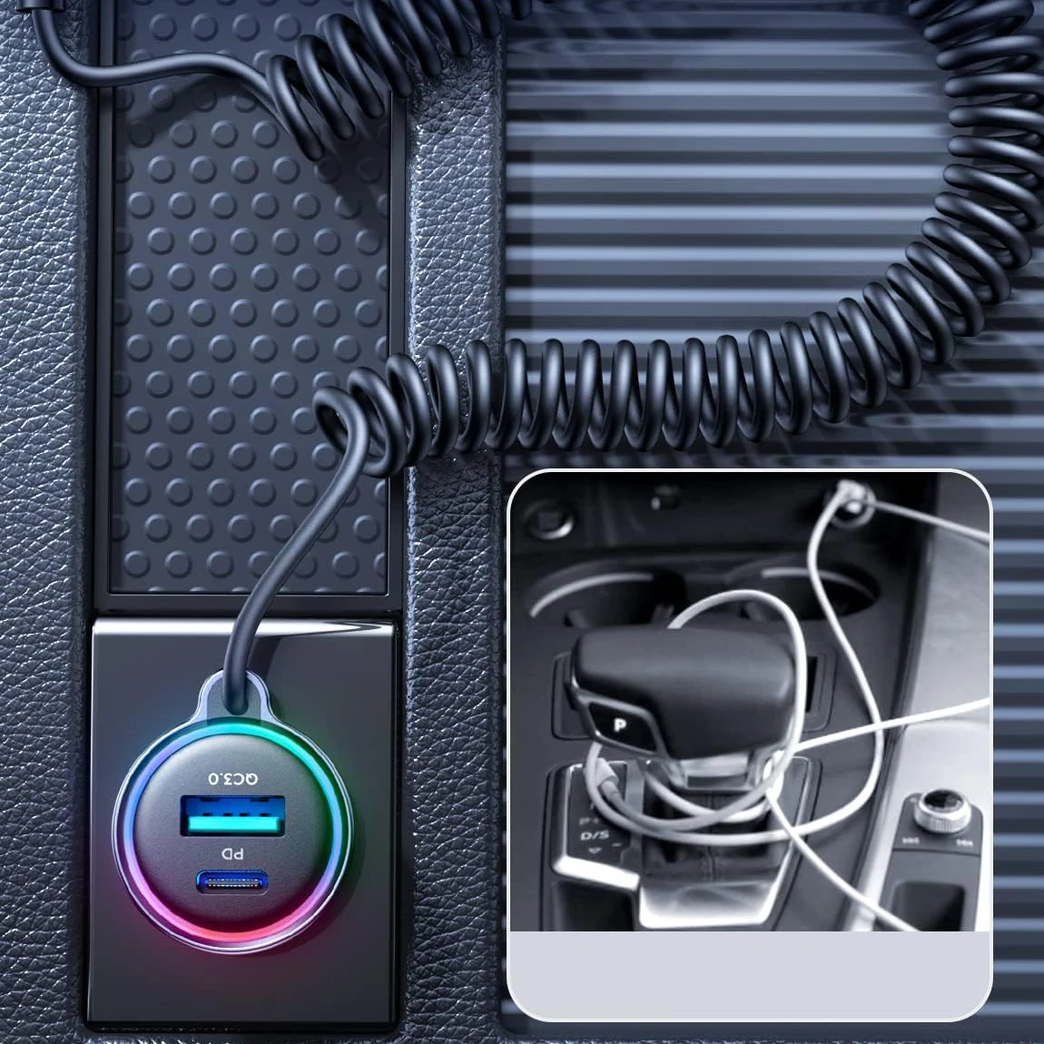 Hrt Usb Karikues veture Joyroom JR-CL07, 3 në 1, 60W | foleja