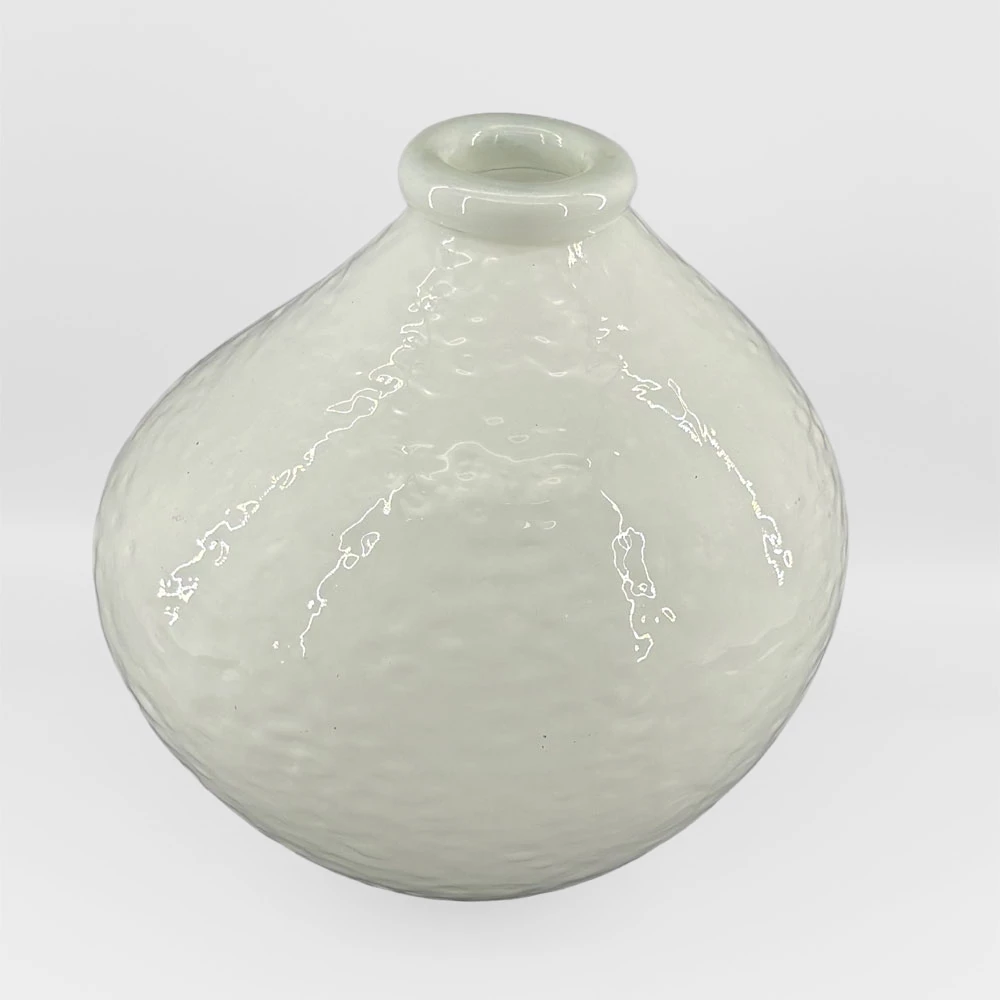 Vazo qelqi e bardhë, 25x25x25cm