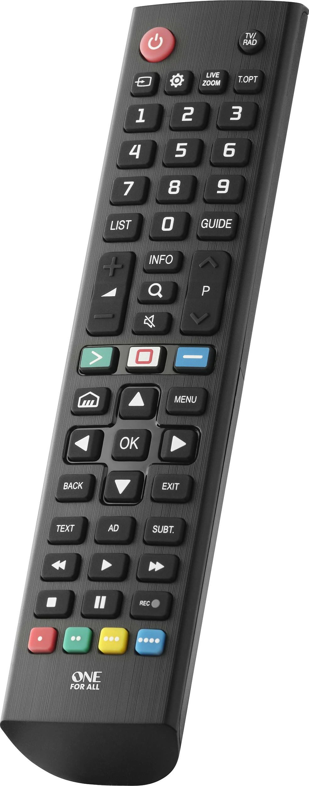 Telekomandë zëvendësuese për TV One For All LG TV Replacement Remote, IR, 2x AAA, e zezë