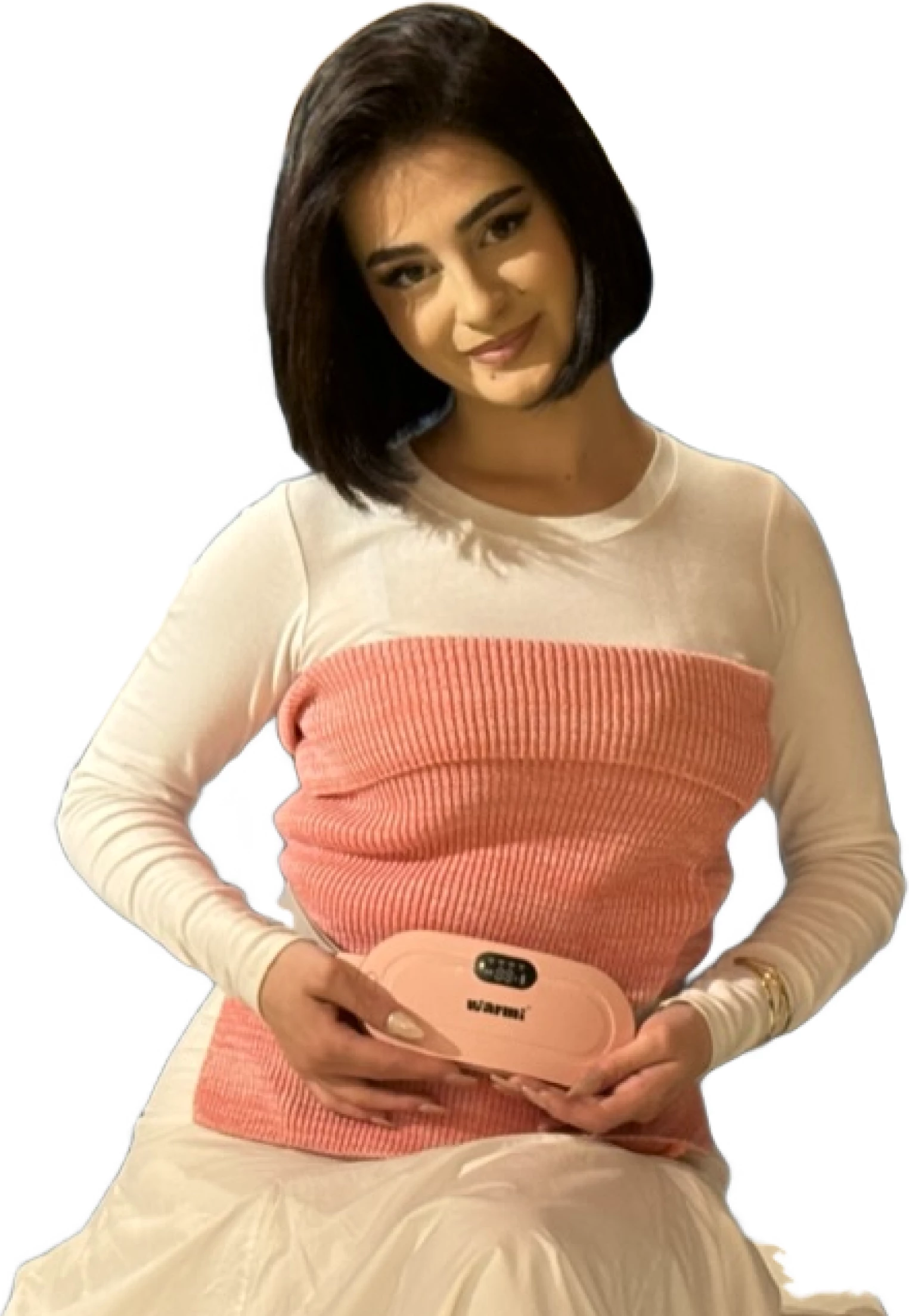 Rrip Ngrohës dhe Masazhues për Lehtësimin e Dhimbjeve Menstruale Warmi Pad, Rozë/i Hirtë 