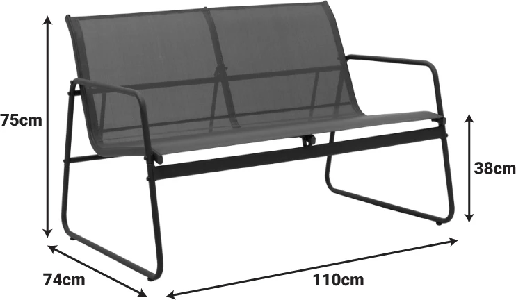 Set verandë për jashtë, tekstilene-metal, ngjyrë kapuçino