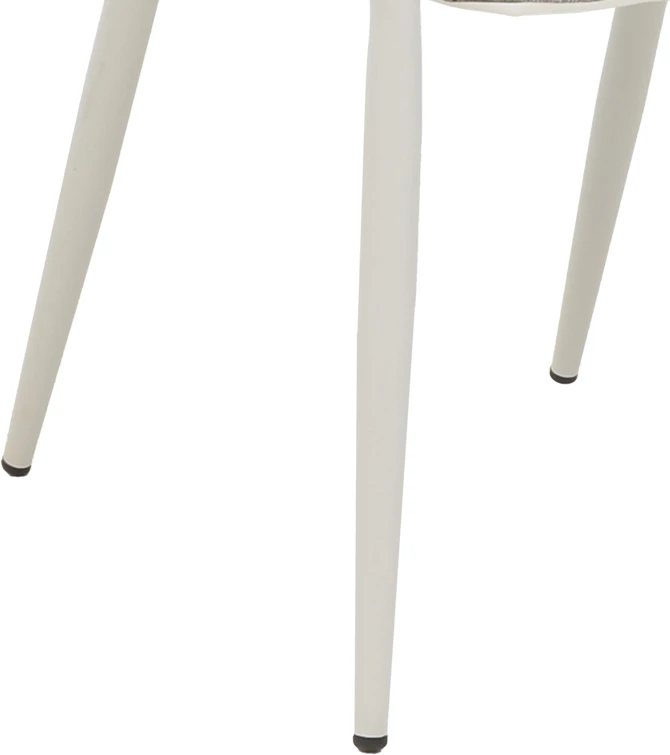 Karrige alumini Raven e grumbullueshme, kornizë e bardhë, tekstilene natyrale-rattan, 57x62x78cm