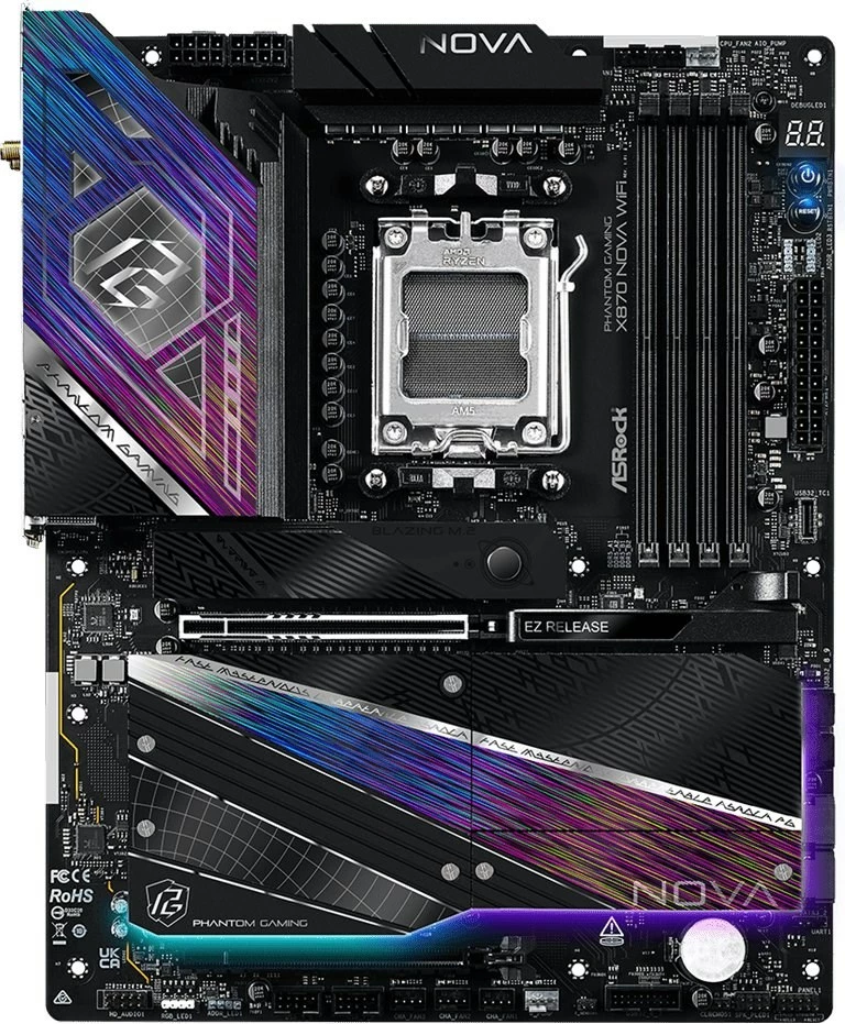 Pllakë amë Asrock X870 NOVA WIFI, ATX, për AMD, e zezë