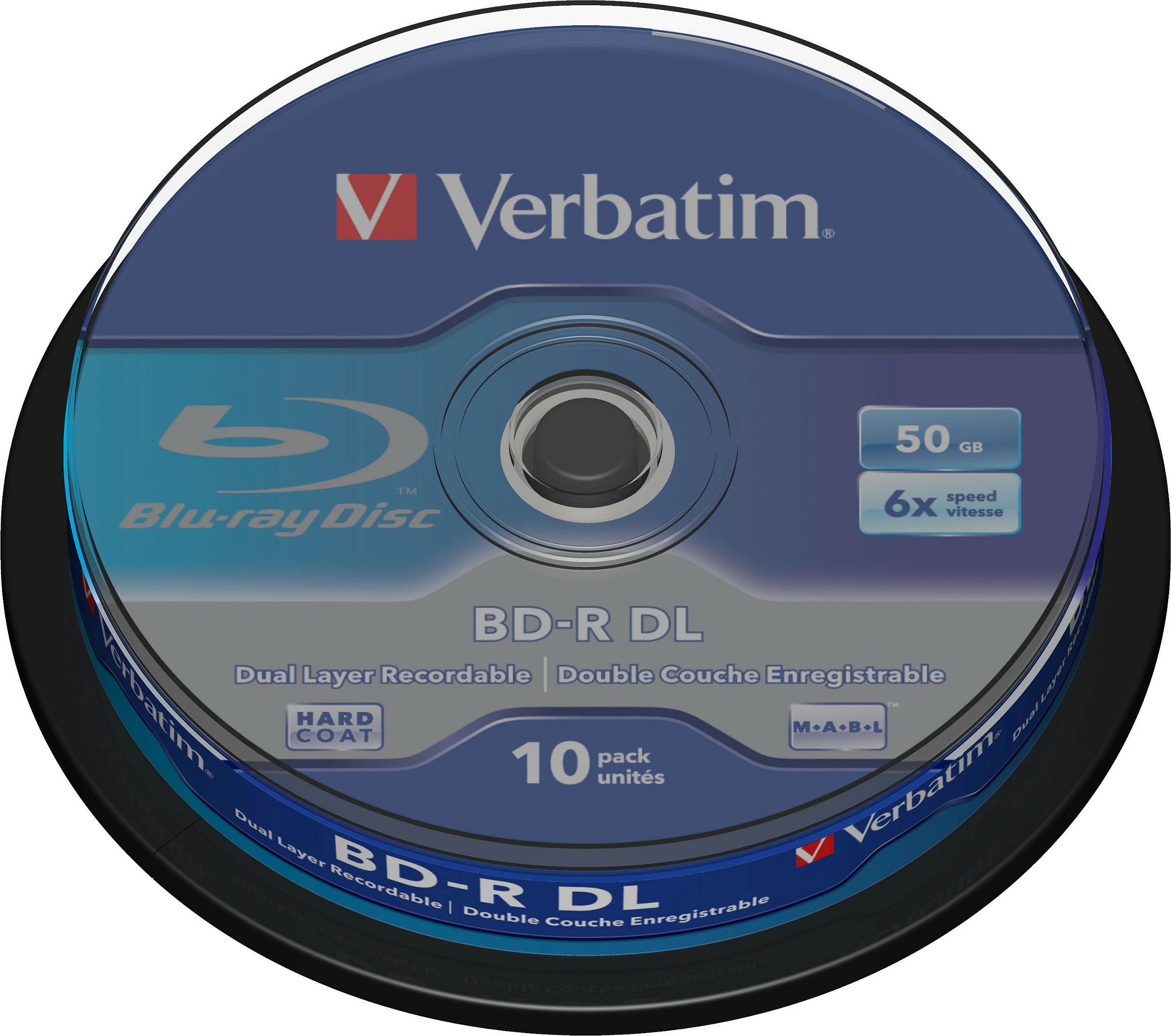 Disk Blu-ray Verbatim BD-R DL 50GB 6x, 10 copë, Spindle, bardhë/kaltër