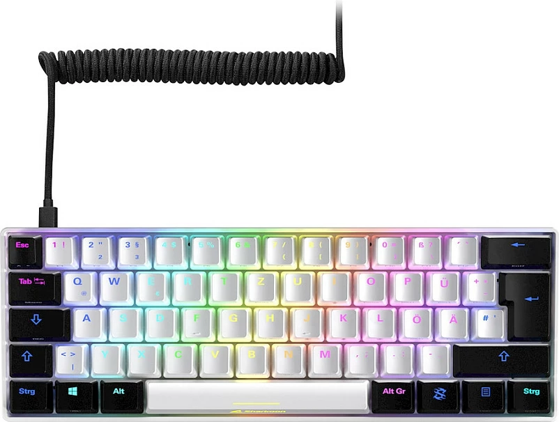 Kasë mekanike SHARKOON SKILLER SGK50 S4, Kailh Red, 60%, RGB, bardhë/zi