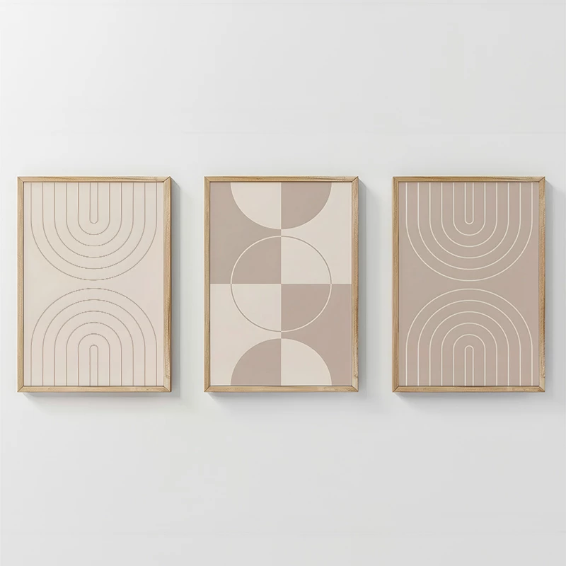 Set pikturash murale në kornizë Zenzia, triptik, print digjital, 33x1.5x48cm