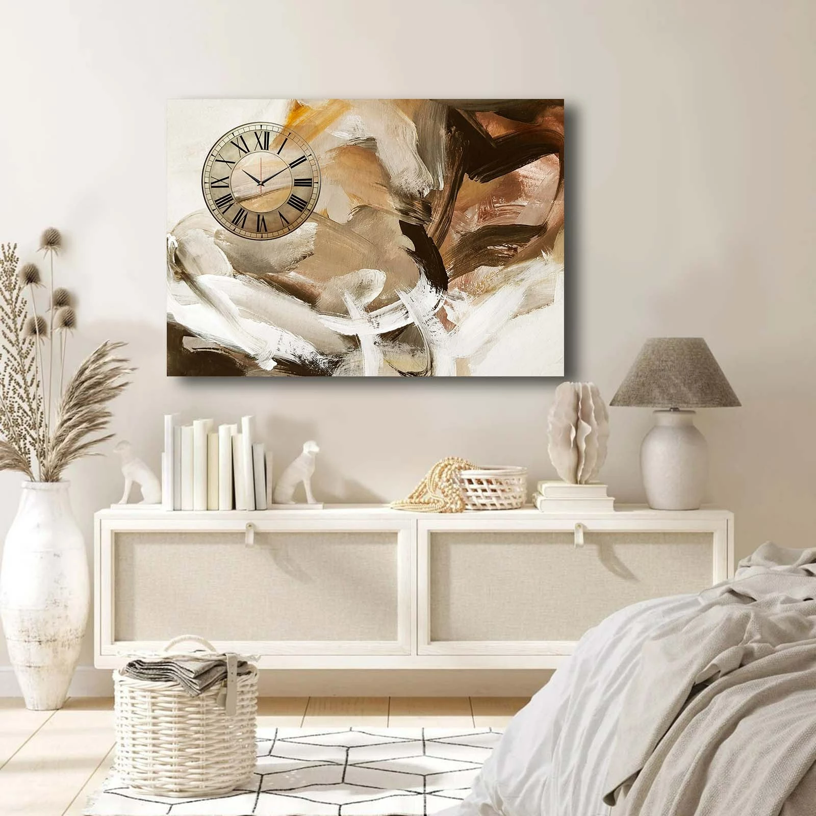 Orë muri dekorative prej kanavace, Wallity, 70100CS-045, shumëngjyrëshe, 70x100cm
