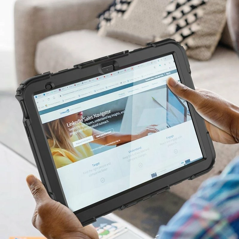Mbështjellës për tablet Tech-Protect Solid360 për Apple iPad 10.9\" 2022 (A2696/A2757/A2777), me rrip shpatulle dhe rrip dore, i zi