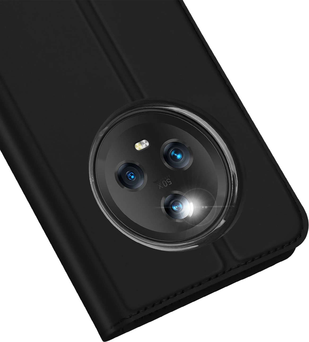 Mbështjellës Dux Ducis Skin Pro për Honor Magic5, me kapak, xhep kartele dhe funksion standi, i zi