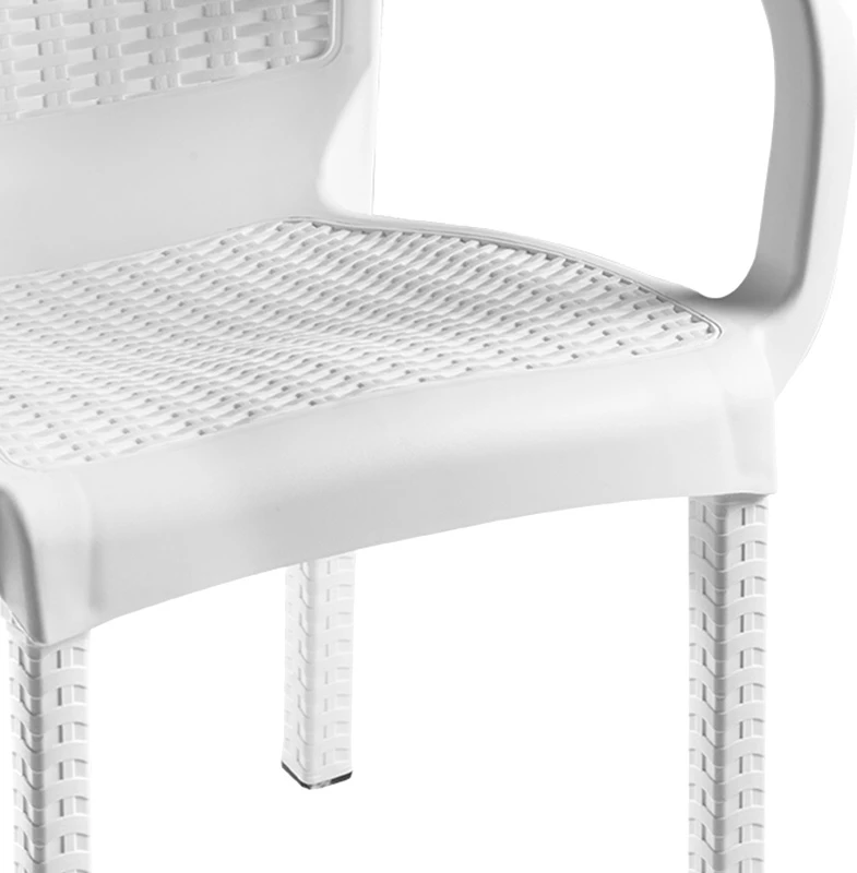 Set tavoline me karrige për terasë, Icon-Festive, 5 copë, PP, ngjyrë e bardhë