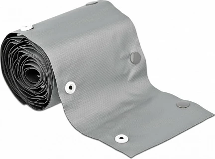Mëngë mbrojtëse për kabllo DeLOCK, 2 m x 20 mm, me kopsa, PVC, gri/zi