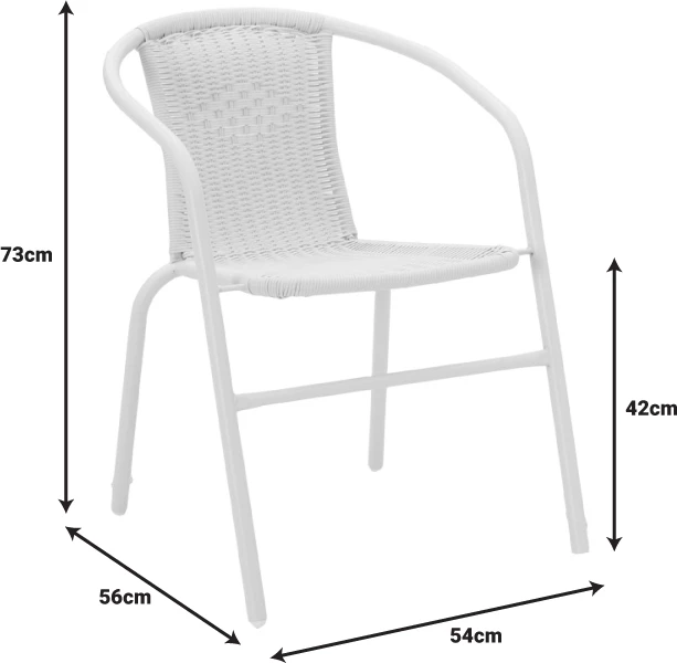 Tavolinë me karrige, ngjyrë e bardhë,, 70x70x70cm