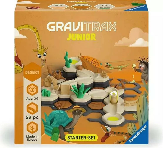 Set pistë me toptha Ravensburger GraviTrax Junior Starter-Set Desert, 58 copë, 3-7 vjeç, shumëngjyrësh