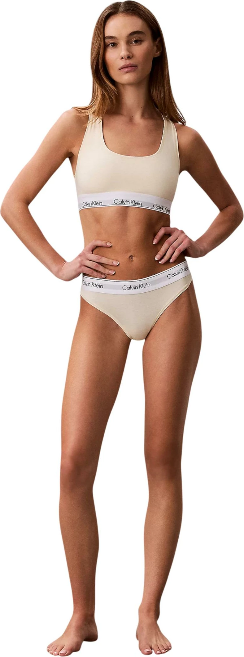 Tanga Calvin Klein Underwear LV00QF8518, për femra, krem [Madhësia: L]