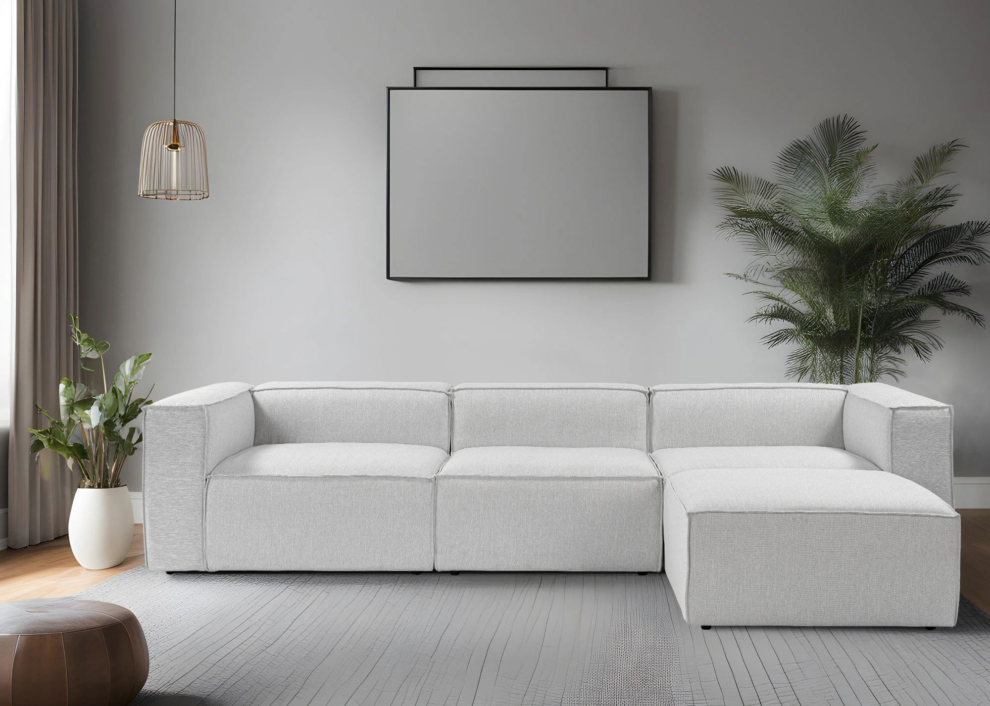 Këndsofa Atelier del Sofa, ngjyrë gri, Fora