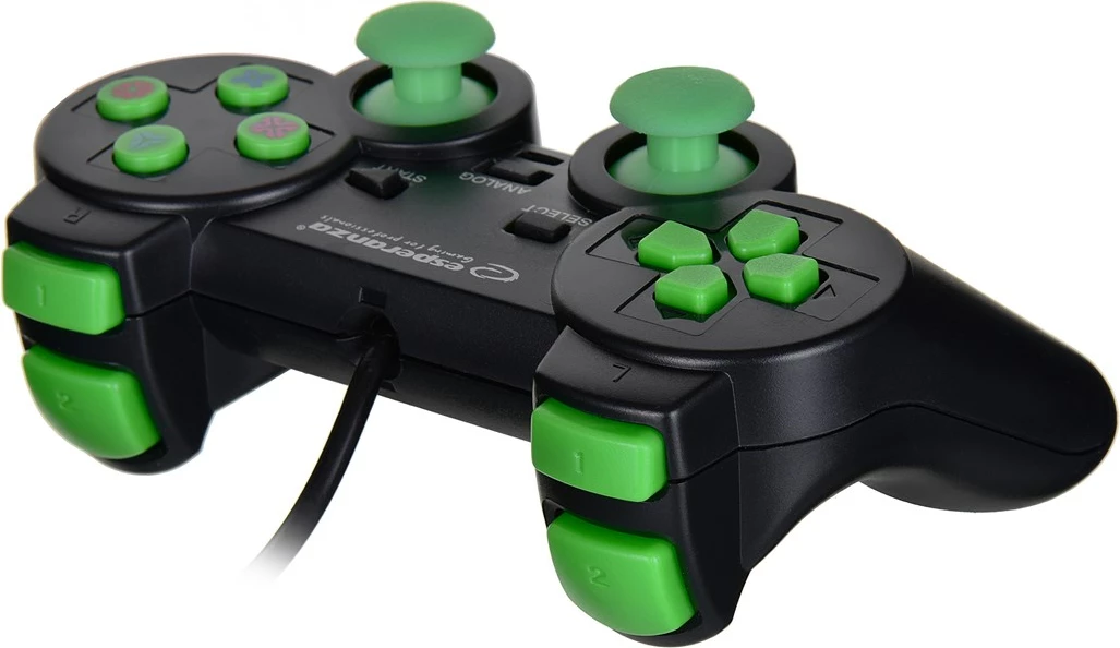 Kontroller Gaming Esperanza EGG107R për PC, Playstation 3, i zi/ i gjelbër