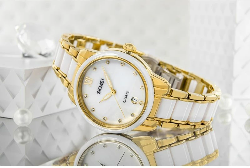 Orë dore për femra Skmei, ari/bardhë