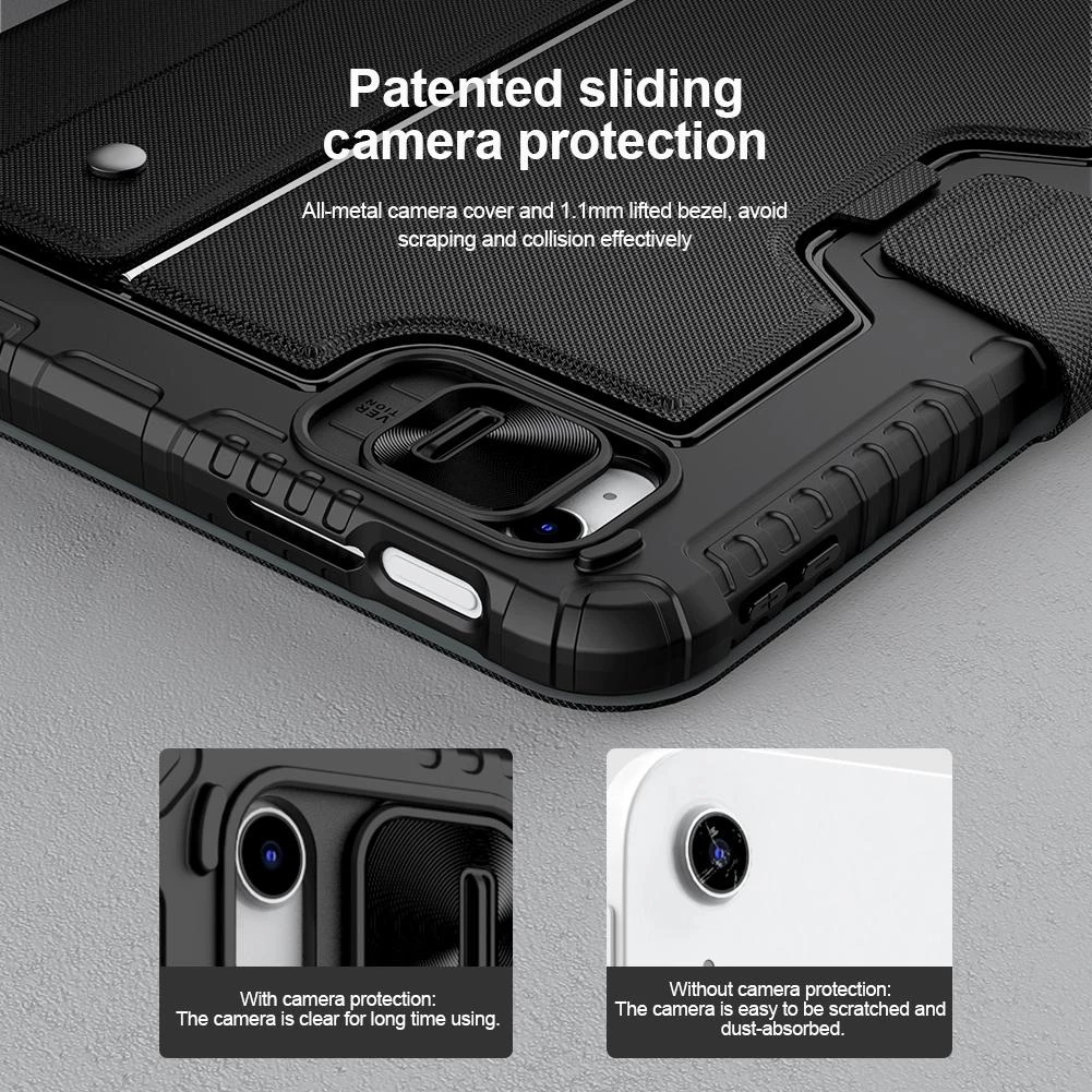 Kasë mbrojtëse me tastierë NILLKIN Bumper MPN 24003 për Apple iPad 10.9\" (2022) / 11\" (2025), Bluetooth 3.0, me touchpad, e zezë