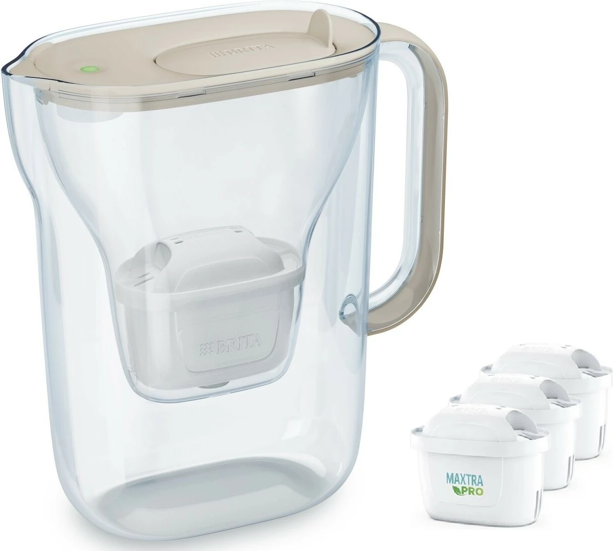 Shtambë filtrimi uji Brita Style Essential 2.4 L, indikator LED, 3x fishek MAXTRA PRO Pure Performance, rërë