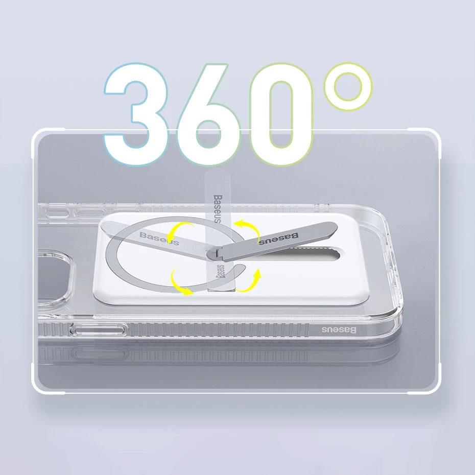 Mbështjellës magnetik Baseus për iPhone 13 Pro 6.1" (2021), me mbajtëse, Transparent