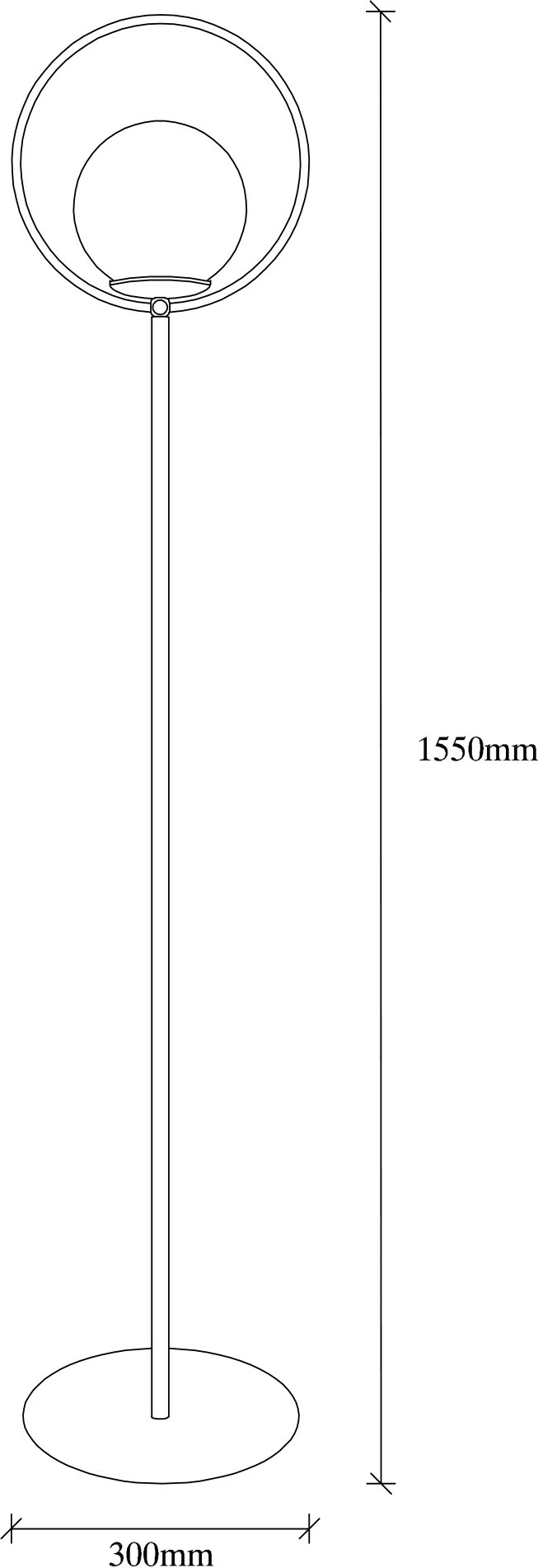 Llambë dyshemeje Opviq, Lik - 4071, e zezë dhe e bardhë, 155cm