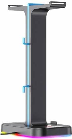 Mbajtës kufjesh HAVIT Gamenote TH650, dual, RGB LED, 2x USB, i zi