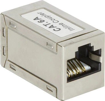 Adapter bashkues RJ45 LogiLink Cat.6A, inline mini, i blinduar