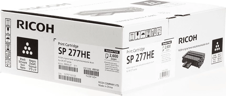 Toner, Ricoh SP 277HE 408160, 2600 faqe, e zezë