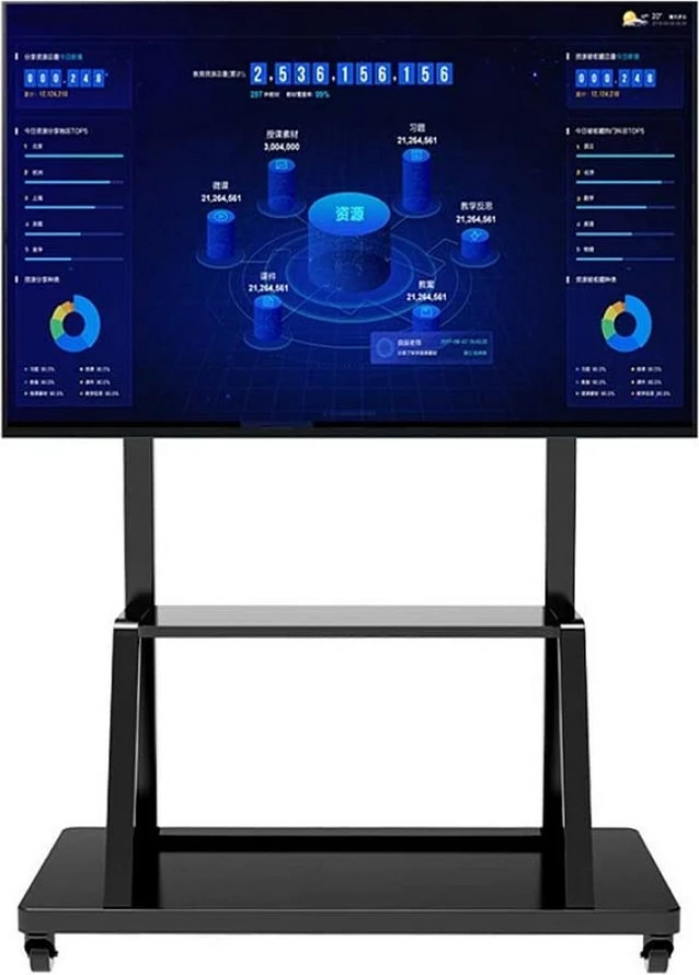Mbajtëse dyshemeje për TV/Monitor Techly ICA-TR30, me rrota, VESA 1200x600, 55-100", 150 kg, e zezë