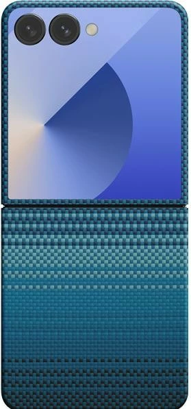 Mbështjellës Pitaka Ultra-Slim për Samsung Galaxy Z Flip7, fibër aramidi, ultra i hollë, blu 5
