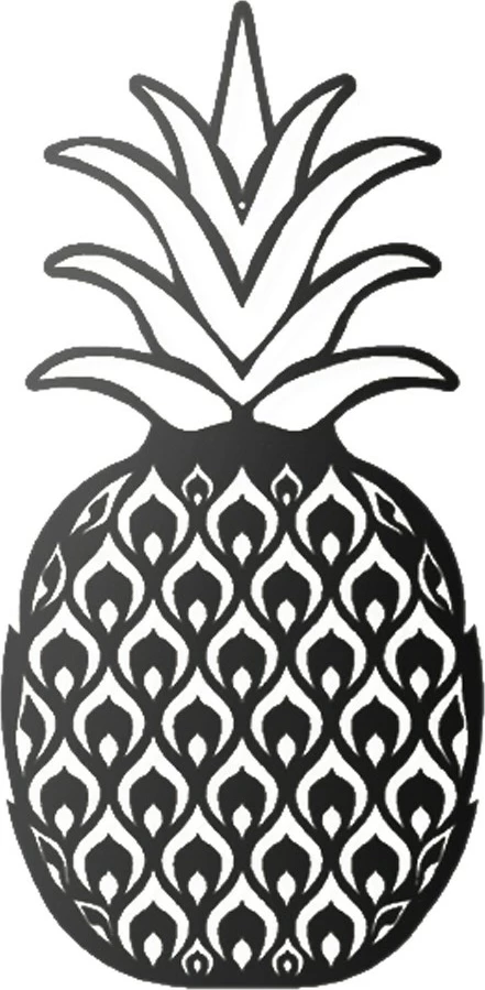 Aksesor dekorativ muri prej metali, ananas, Wallity