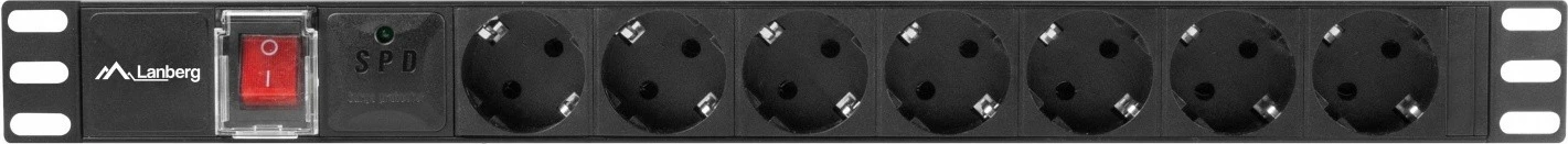Listë elektrike rack Lanberg PDU-07F-0200-BK, 7x Schuko, 1U, 2m, e zezë