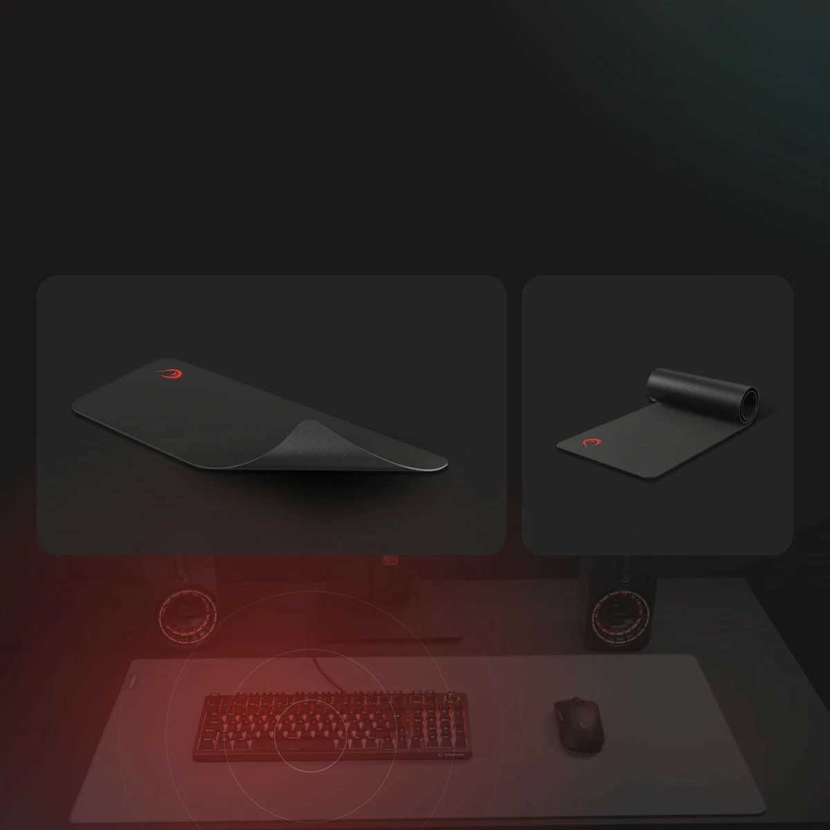 Mauspad Rampage Pulsar Pro XXL, 90x40 cm, tkaninë jacquard, e zezë