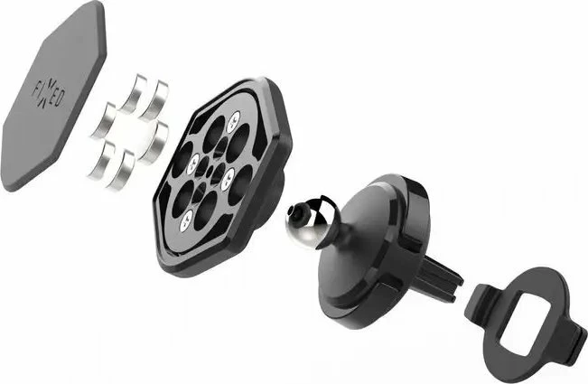 Mbajtës telefoni magnetik Fixed Icon Air Vent, për grilë ajrimi, i zi, set me 2 pllaka metalike