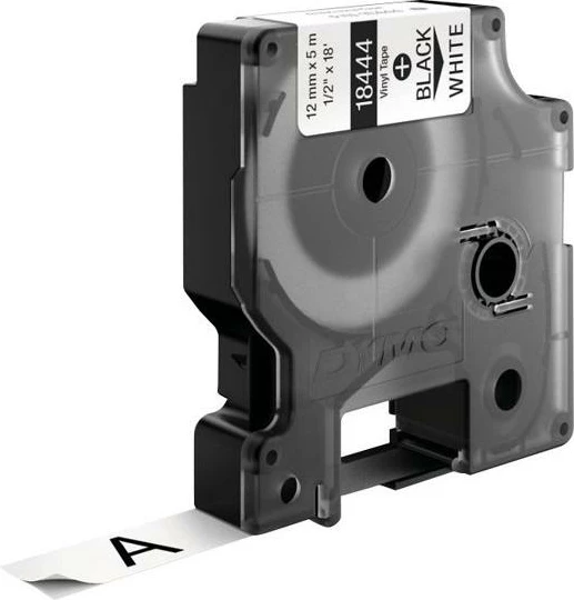 shirit etikete Dymo Rhino 18444 / S0718600 12mm x 5.5m vinyl, zi në bardhë, 1 copë