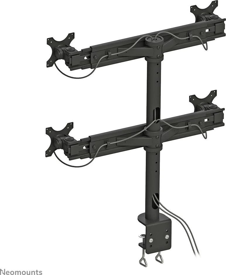 Krah monitori Newstar Neomounts FPMA-D700D4, 4 ekrane, 19-30", rregullim lartësie, i zi