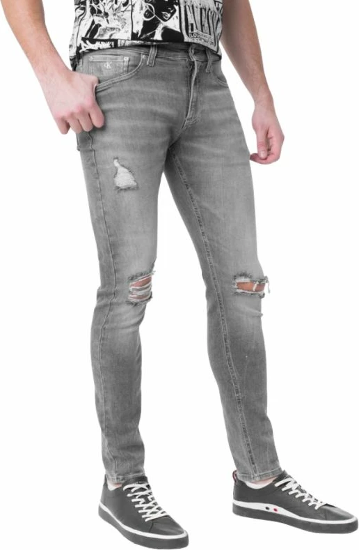 Pantallona jeans për meshkuj Calvin Klein, të hirtë