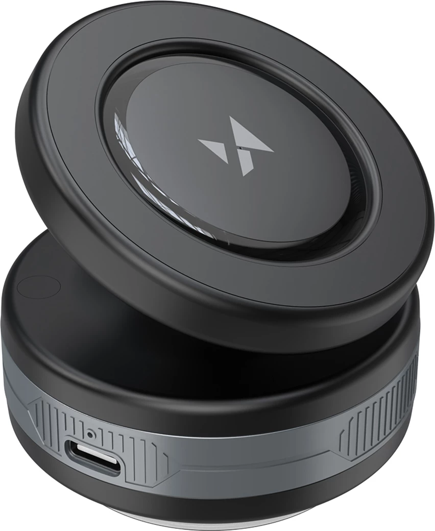 Mbajtës veture me karikues Qi, Wozinsky WUSQ-01, MagSafe kompatibil, 15W, montim me kupë thithëse për xham/panel, rrotullim 360°, USB-C, kabllo 1m, zi