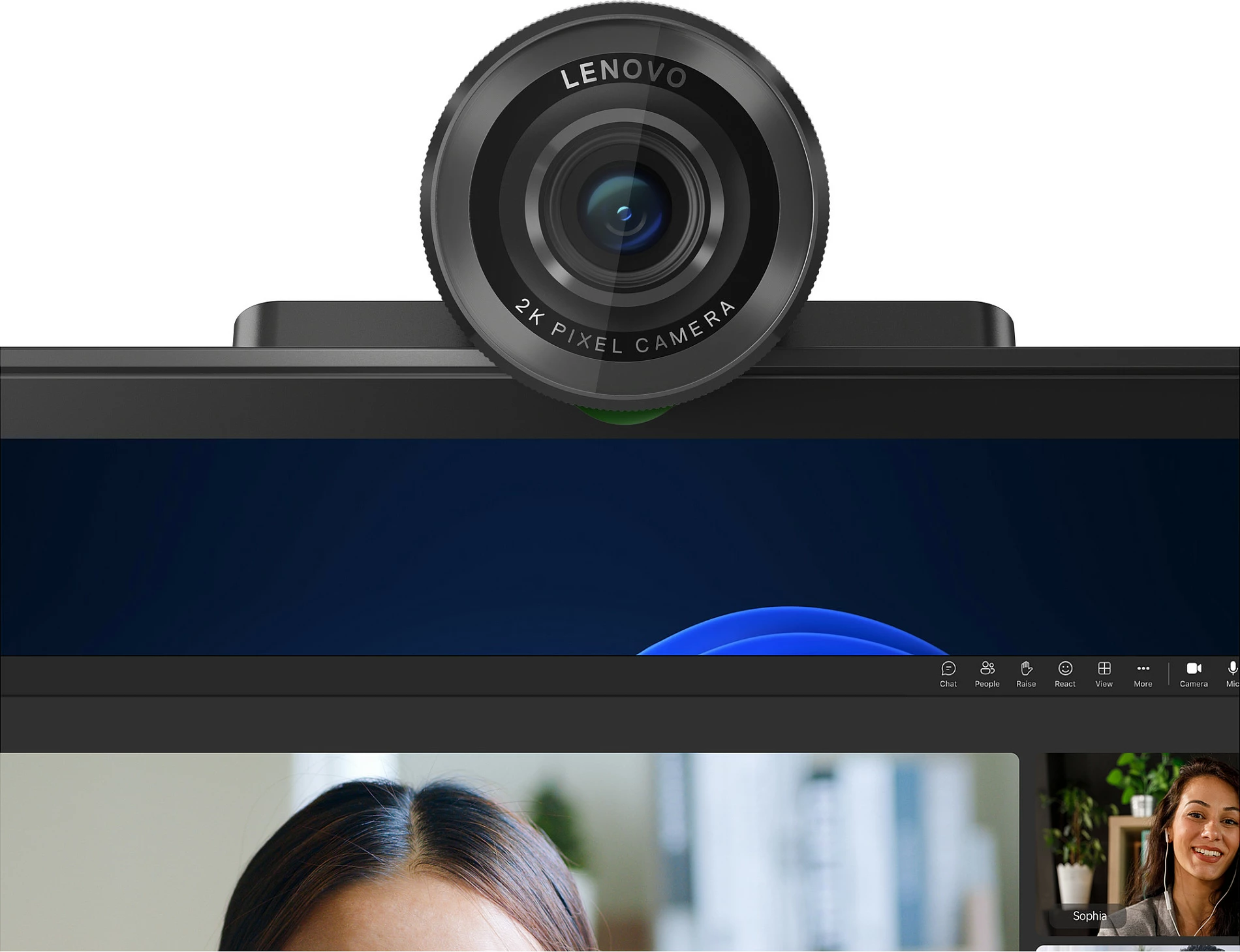 Webcam Lenovo QHD 2K, USB-C, Auto Focus, HDR, FOV i rregullueshëm, e zezë