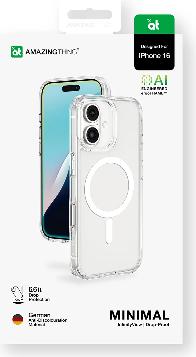 Mbështjellës AmazingThing Minimal Mag Case për iPhone 16, Transparent